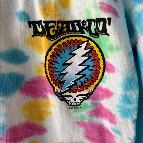 Dead and Company Tie Dye Sweatpants Grateful Dead Lightning Bolt/Rose 2x - Picture 2 of 5